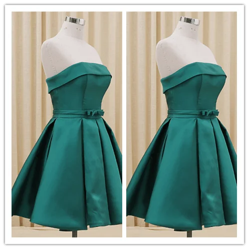 Strapless Satin Short Summer Prom Dresses