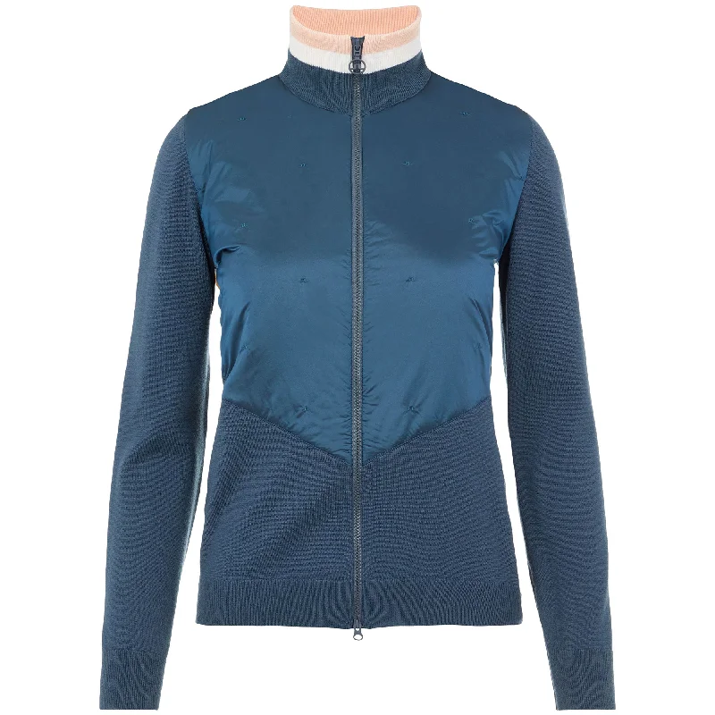 J. Lindeberg Luna Knitted Hybrid Captains Blue Womens Golf Sweater Bright Pastel Dark J. Lindeberg Luna Knitted Hybrid Captains Blue Womens Golf Sweater Bright Pastel Dark
