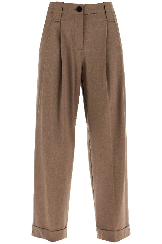 GANNI "flowy trousers with two ple Trousers Designer Luxury