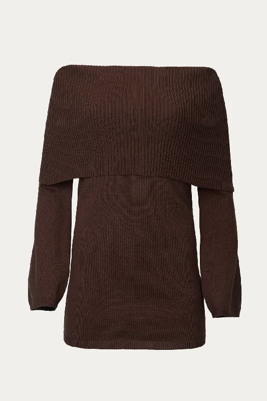 OFF-THE-SHOULDER SWEATER DRESS Long Sweater Short Sweater Cropped Sweater