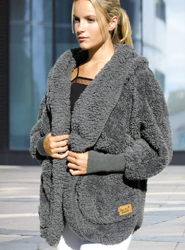 One-Size Fleece Hooded Jacket [Koala Grey] Cotton Jacket Linen Jacket Terry Jacket
