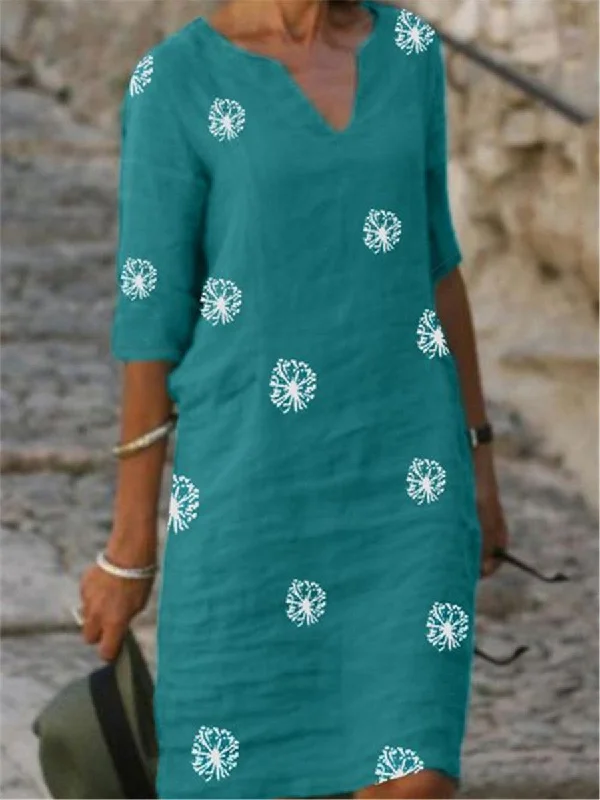 Simple Casual Loose Dandelion Dress
