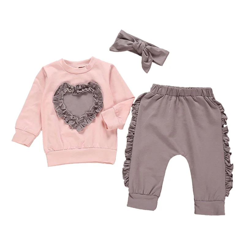 Infant Outfit Trousers Fall Winter Outfits Long Sleeve Tops Girl Clothes 90cm Trousers Bridal Satin