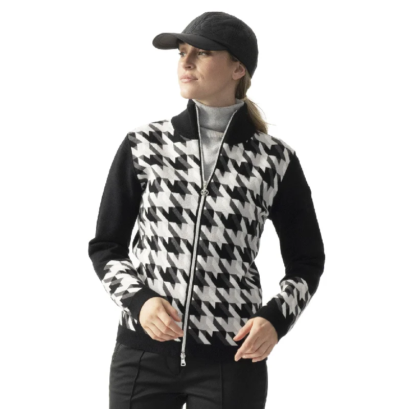 Daily Sports Simone Black Womens Golf Sweater Open Front Closed Front Wrap Front