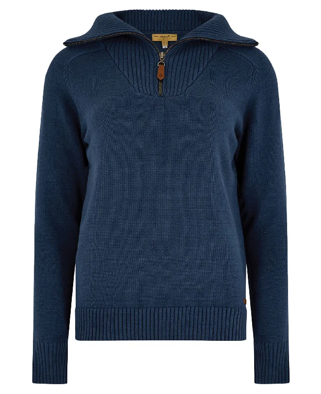 Rosmead Sweater - Peacock Blue Notch Collar Peter Pan Collar Cowl Neck