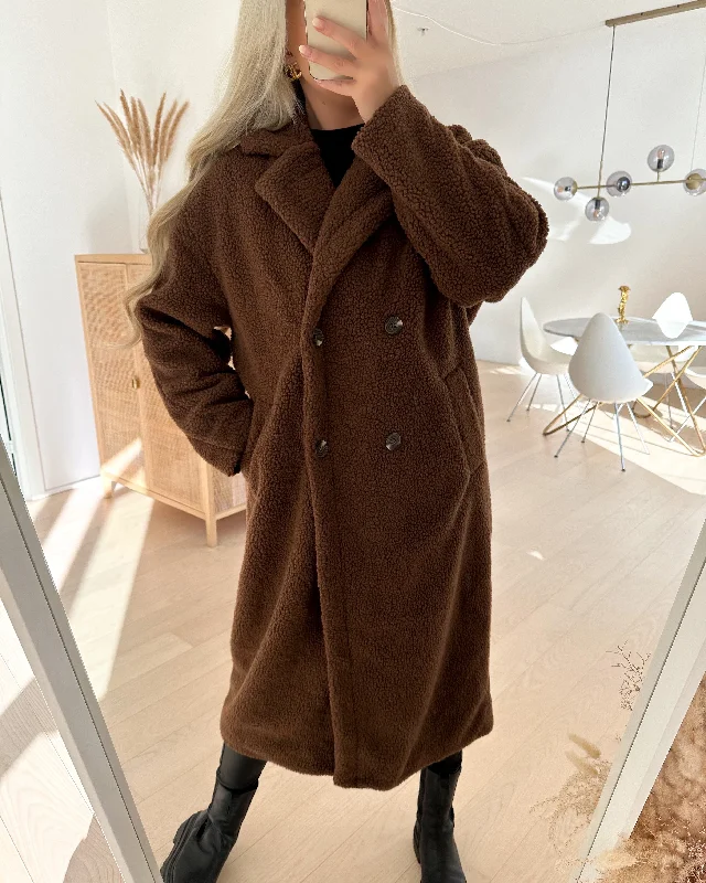 Sister's Point jakke dofi long jacket chocolate Nylon Fabric Polyester Fabric Spandex Fabric Sister's Point jakke dofi long jacket chocolate Nylon Fabric Polyester Fabric Spandex Fabric