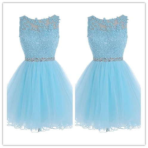 Fitted Tulle Lace Homecoming Dress Short Prom Dresses