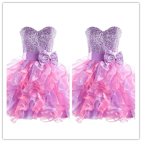Fitted Beading Short Tulle Homecoming Dresses Prom Dress