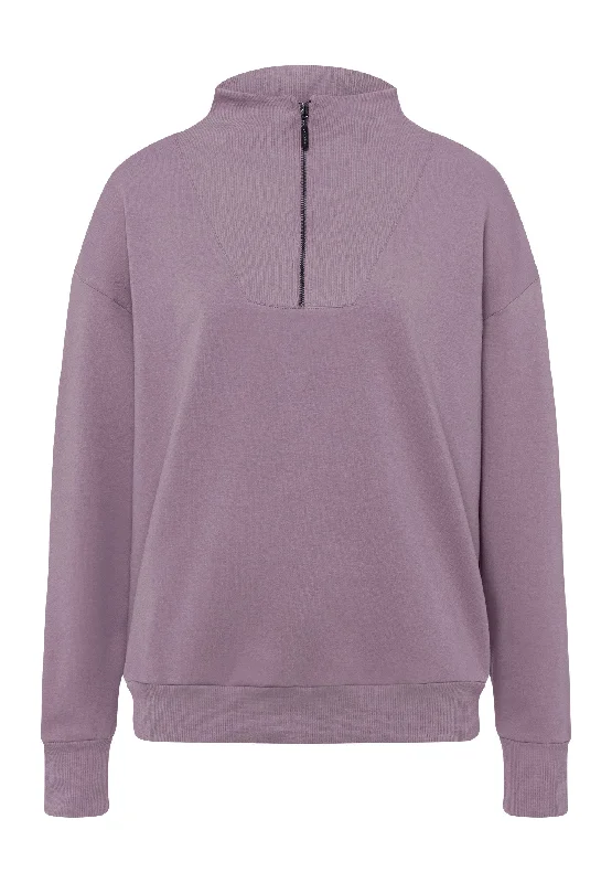 Natural Living Organic Cotton Half Zip Pullover | Daybreak 78756-1498 Cold Shoulder Design