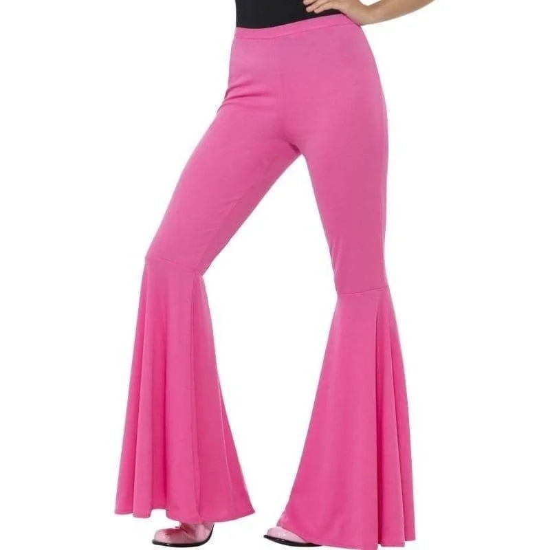 Flared Trousers Ladies Pink Disco Trousers cozy soft