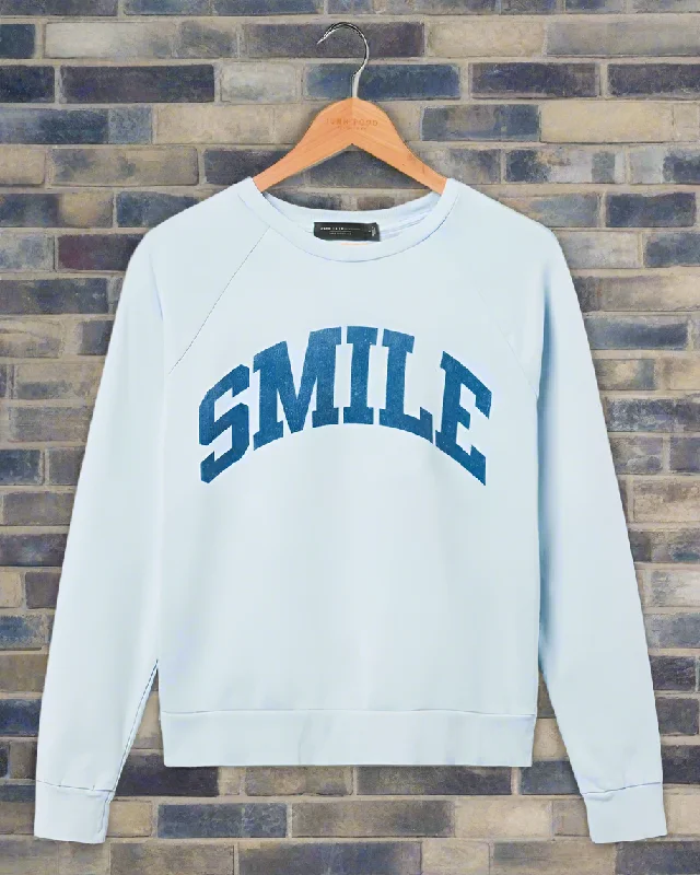 Junk Food Womens Smile Vintage Raglan Pullover Elbow Length Sleeve