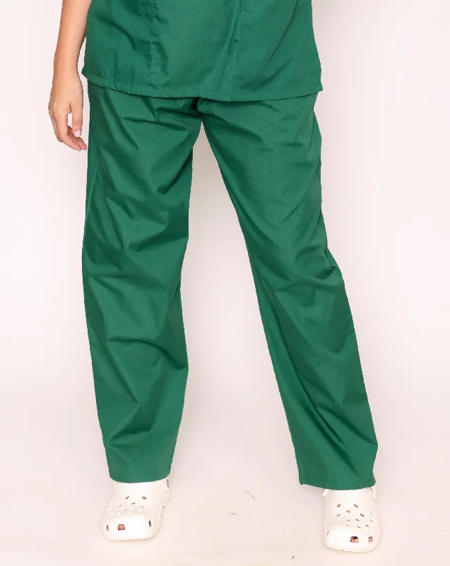 Aria Unisex Lightweight Scrub Trousers - Bottle Green Trousers sophisticated sleek
