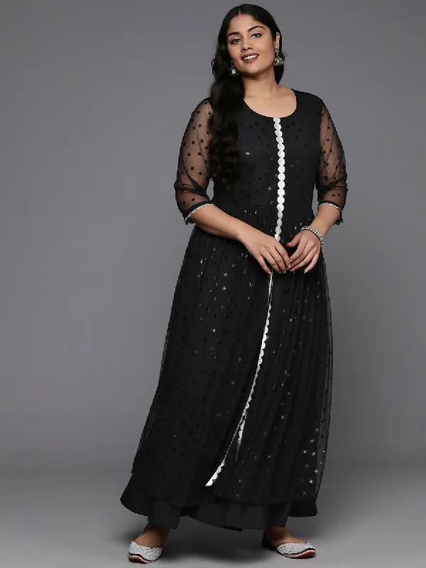 Ahalyaa Women's Traditional wear Ethnic Dress - Black