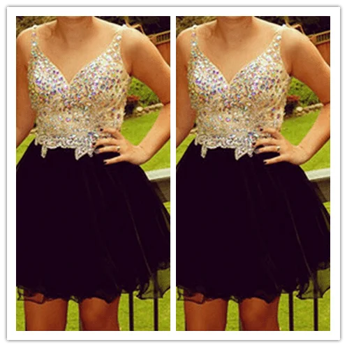 Beautiful Country Tulle 2022 Black Short Homecoming Prom Dresses