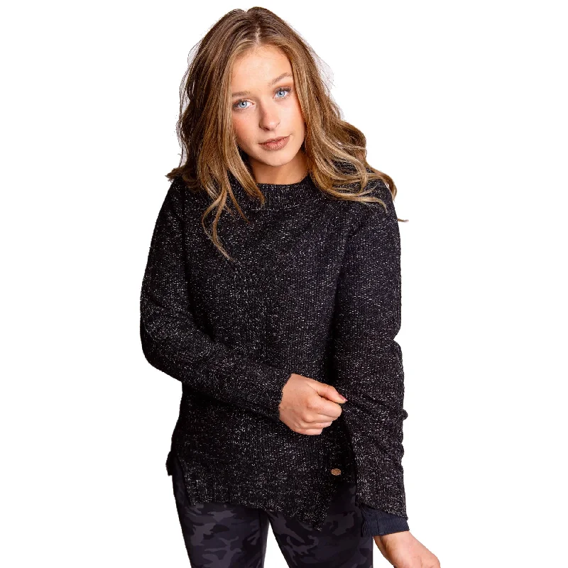 Calliope Coeur Black Womens Golf Sweater Turtle Neck Boat Neck Asymmetrical Neck