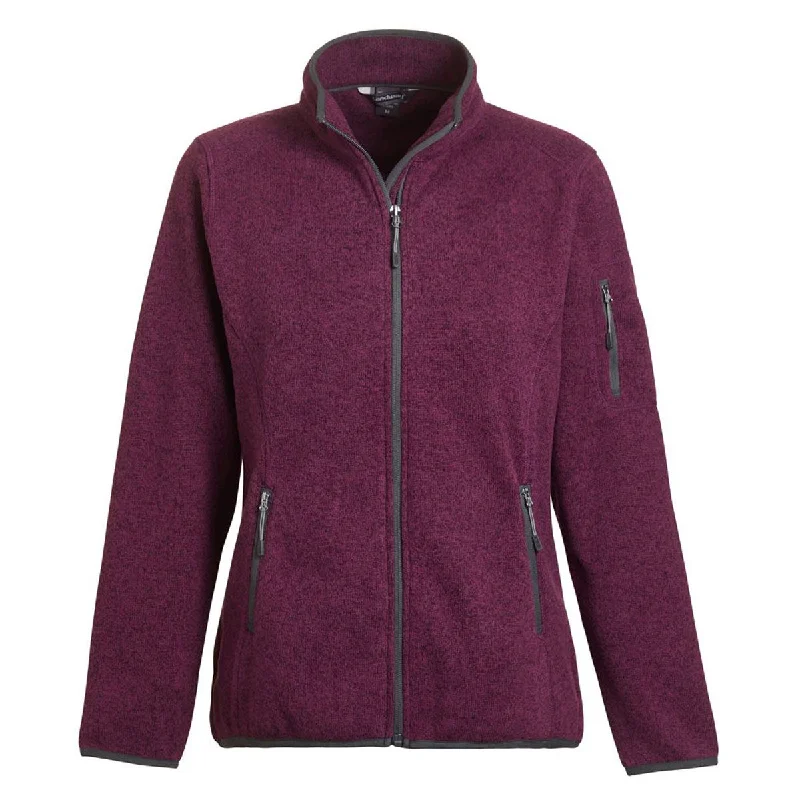 Landway Women's Heather Mulberry Ashton Sweater Knit Fleece Fitted Slim Tailored