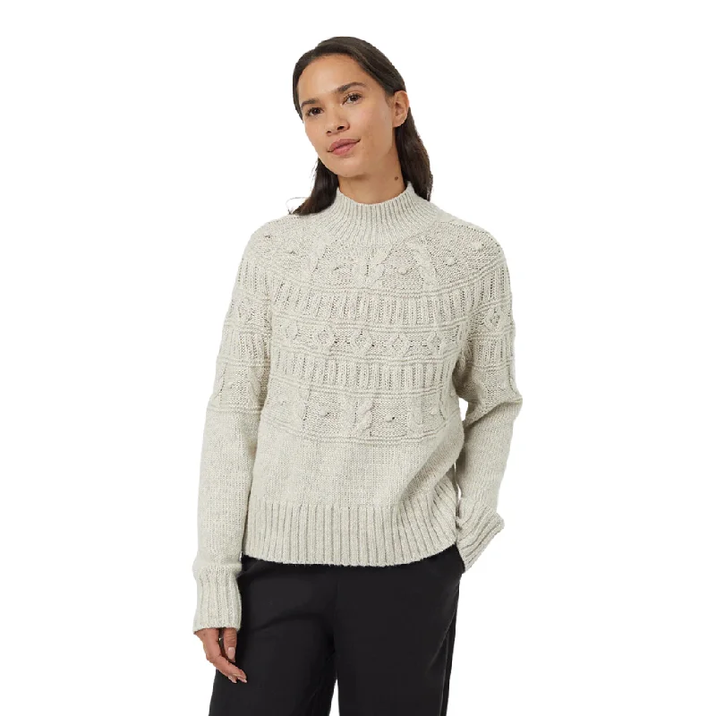 Tentree Women's Highline Pom Mock Neck Sweater Satin Fabric Silk Fabric Chiffon Fabric Tentree Women's Highline Pom Mock Neck Sweater Satin Fabric Silk Fabric Chiffon Fabric