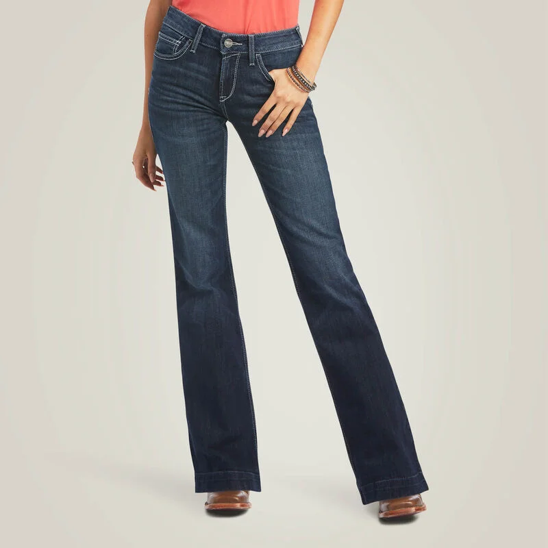 Ariat Ladies Trouser Perfect Rise Aisha Wide Leg Jean Style 10040806 Trousers Leather Faux