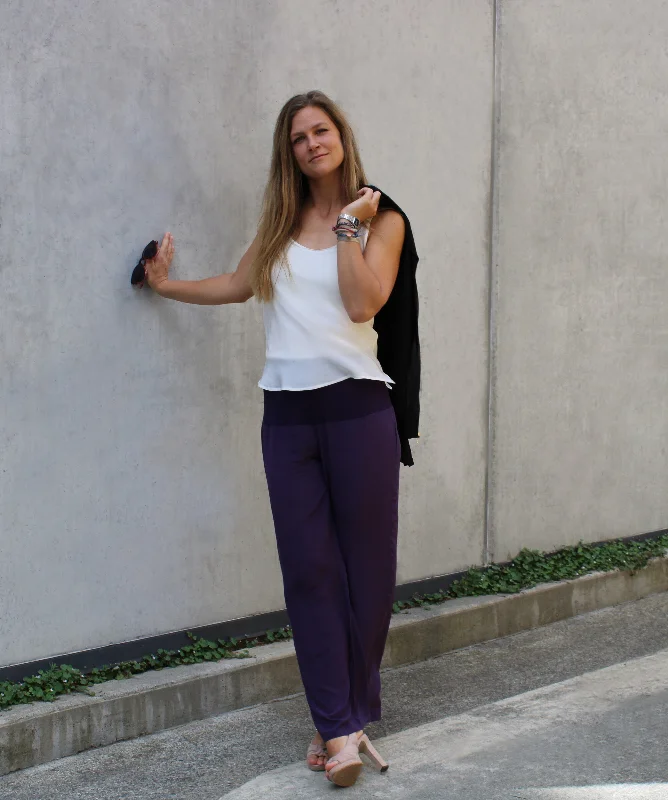 Pure Silk Crepe-de-Chine Trousers Trousers Review Highly