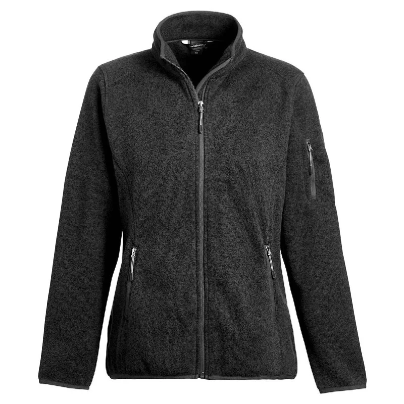 Landway Women's Heather Black Ashton Sweater Knit Fleece Modern Contemporary Chic