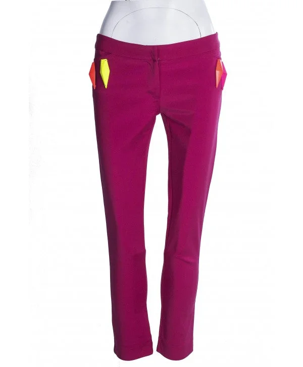 ABBY Fuschia Straight Cut Trousers Trousers Bestseller Popular