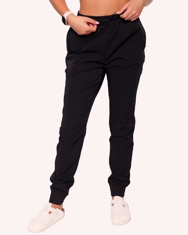 Purity Scrub Trousers - Black Trousers Essential Wardrobe