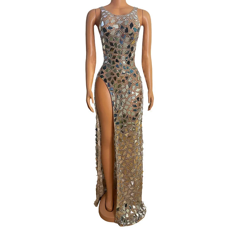 Side spilt glitter dress