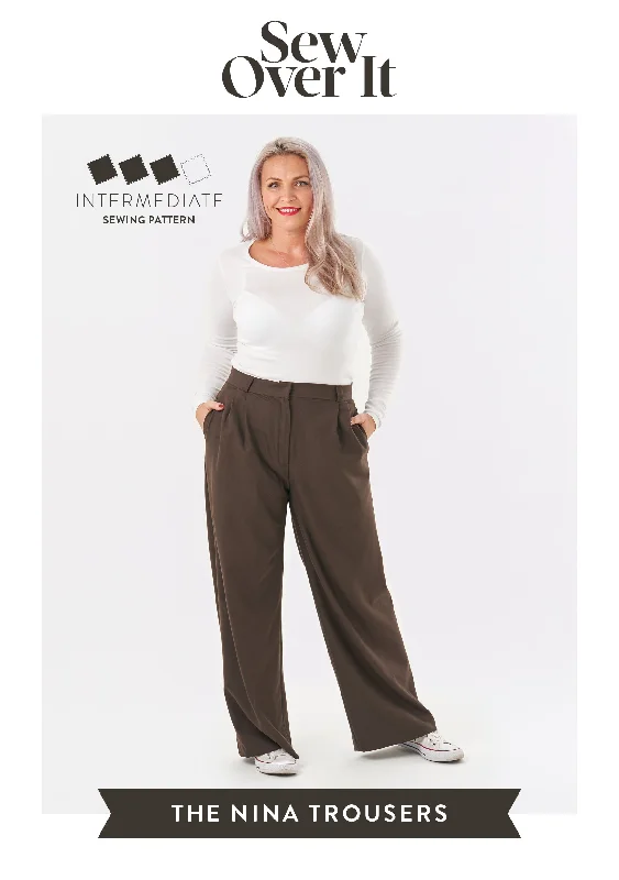 Nina Trousers PDF Sewing Pattern Trousers Pleated Formal