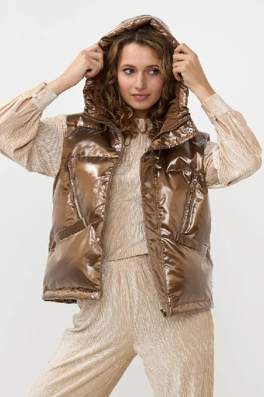 Bodywarmer Short Jacket  [750-F2437522] Faux Fur Jacket Real Fur Jacket Shearling Jacket