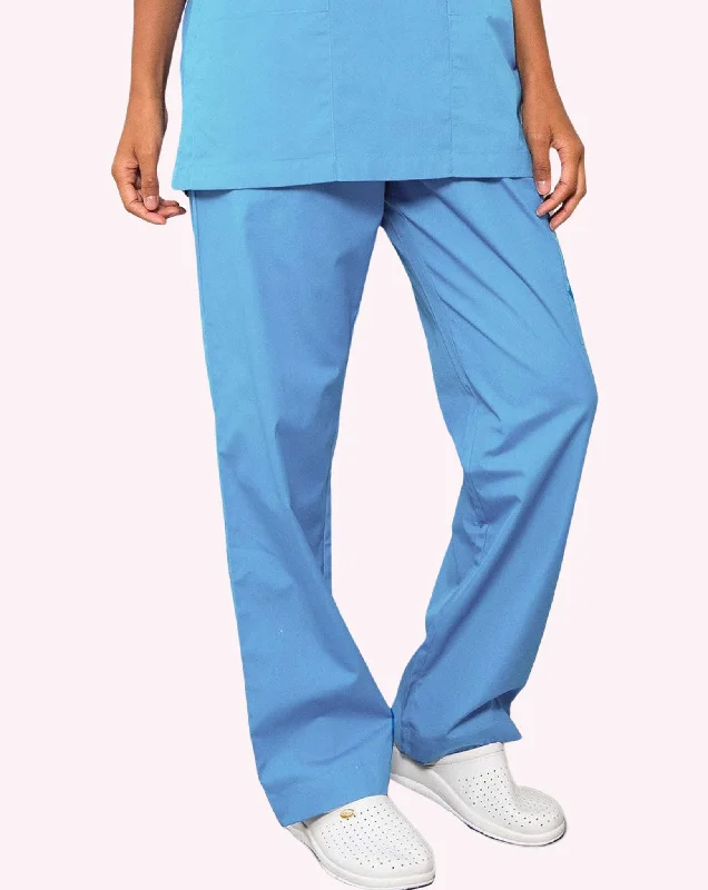 Mawson Sky Blue Unisex Drawstring Scrub Trousers (in Polycotton) Trousers Custom Made Mawson Sky Blue Unisex Drawstring Scrub Trousers (in Polycotton) Trousers Custom Made