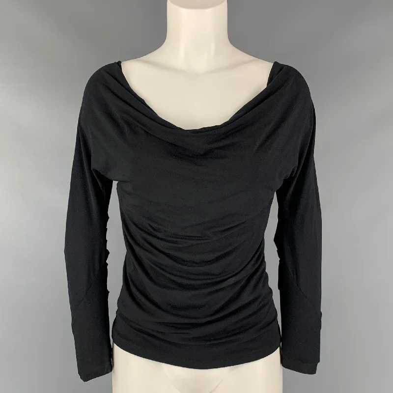DONNA KARAN Size S Black Viscose Elastane Long Sleeve Pullover Oversized Cozy Pullover DONNA KARAN Size S Black Viscose Elastane Long Sleeve Pullover Oversized Cozy Pullover