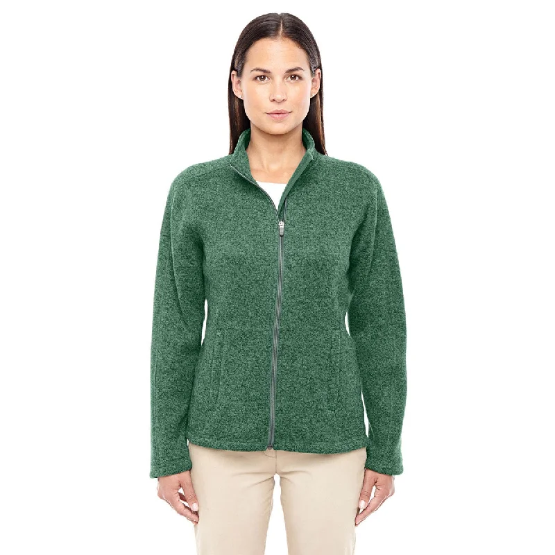 Devon & Jones Women's Forest Heather Bristol Full-Zip Sweater Fleece Jacket Machine Wash Dry Clean Hand Wash Devon & Jones Women's Forest Heather Bristol Full-Zip Sweater Fleece Jacket Machine Wash Dry Clean Hand Wash