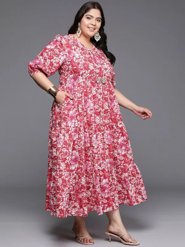 Ahalyaa Women's Traditional wear Ethnic Dress - Red