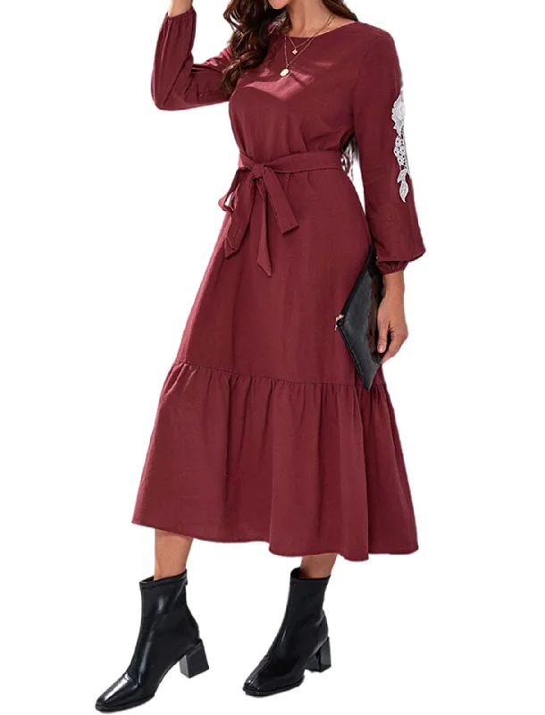 KittenAlarm - MIDI midwaist pullover loose commuting dress Wide Sleeve Pullover