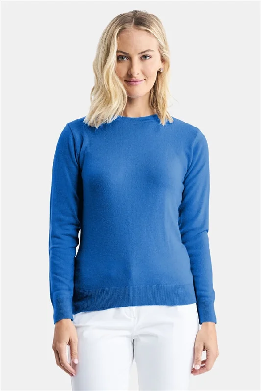 Ladies' Porter Crewneck Sweater - Riviera Blue Elasticated Padded Insulated