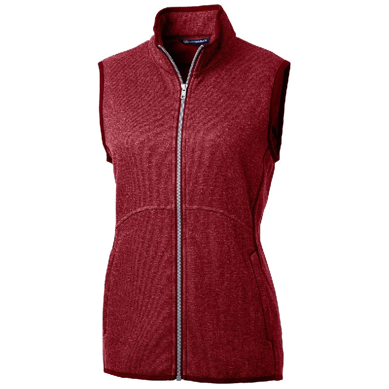 Cutter & Buck Women's Cardinal Red Heather Mainsail Sweater Knit Full Zip Vest Lace Blend Ribbed Blend Corduroy Blend Cutter & Buck Women's Cardinal Red Heather Mainsail Sweater Knit Full Zip Vest Lace Blend Ribbed Blend Corduroy Blend