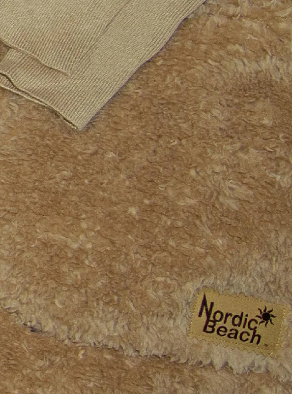 One-Size Fleece Hooded Jacket [Cafe Latte] Faux Fur Jacket Real Fur Jacket Shearling Jacket