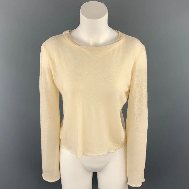 MAISON MARTIN MARGIELA Size M Beige Knitted Wool Pullover Sarouel Sleeve Pullover