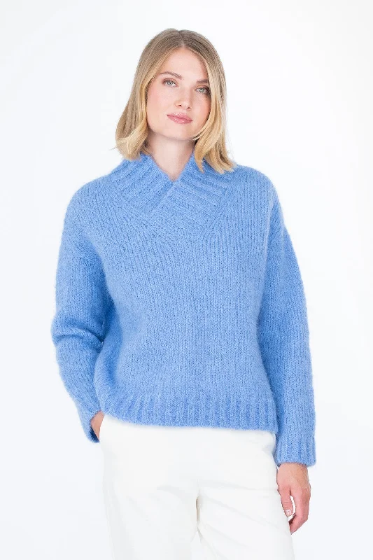 Kaamos Knit Sweater Blue Fleece Sweater Nylon Polyester