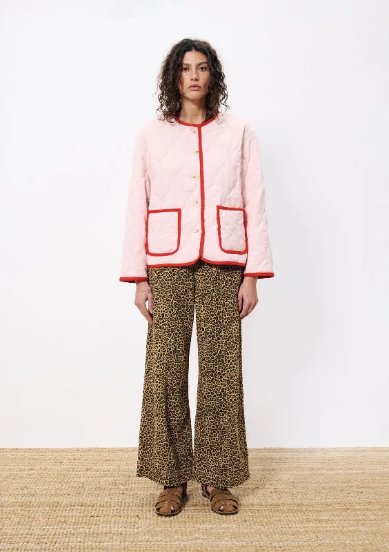 ALEZIA RED REVERSIBLE JACKET | FRNCH Boat Neck Shawl Collar Notched Collar