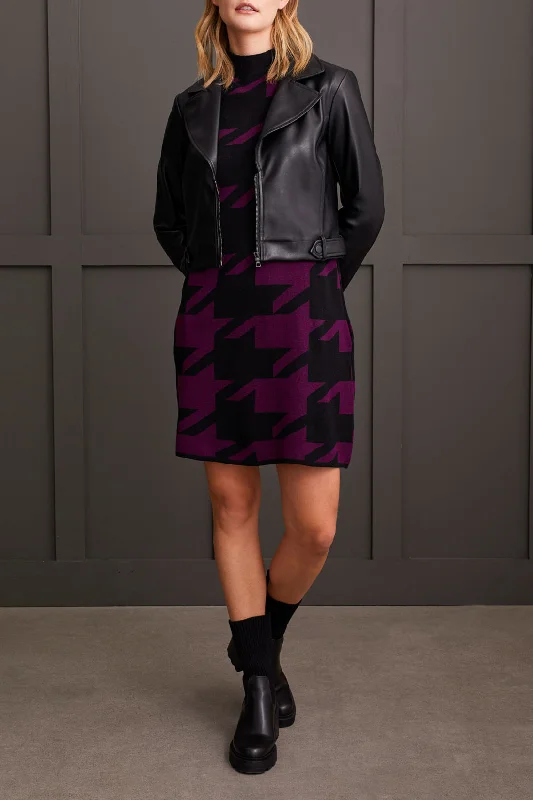 CROP BIKER JACKET - BLACK Toggled Jacket Drawstring Jacket Belted Jacket