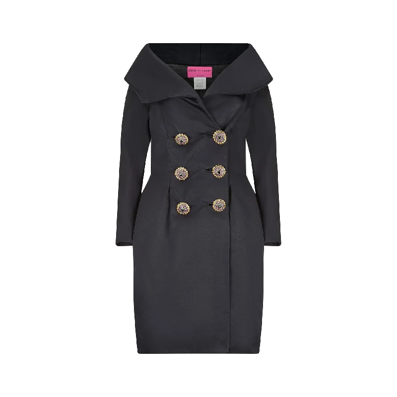 1991 Christian Lacroix Black Dress Jacket with Crystal Buttons Embroidered Jacket Appliqued Jacket Beaded Jacket 1991 Christian Lacroix Black Dress Jacket with Crystal Buttons Embroidered Jacket Appliqued Jacket Beaded Jacket
