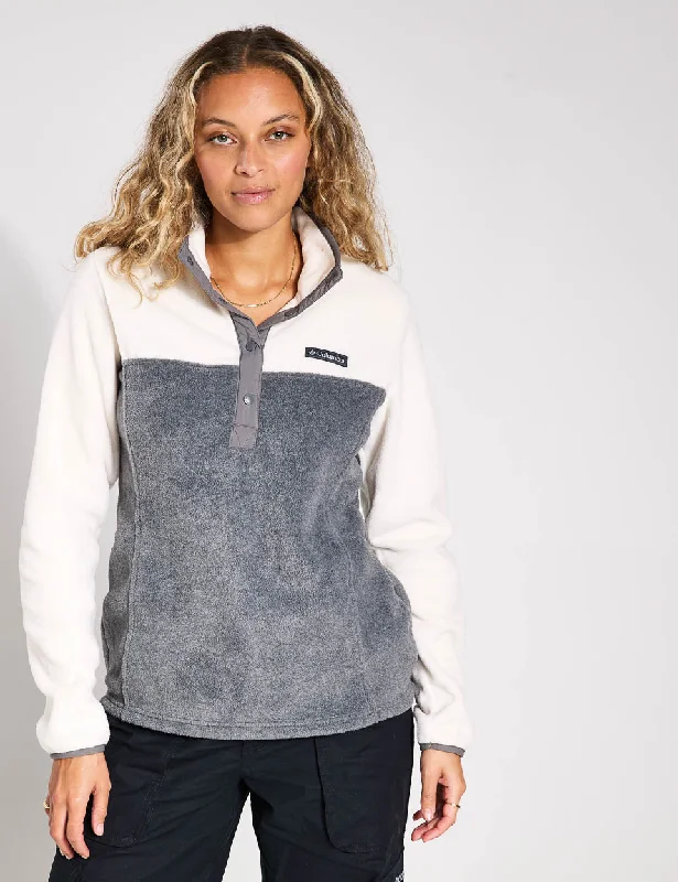 Benton Springs Half Snap Pullover - City Grey Heather/Chalk Slim Sleeve Pullover