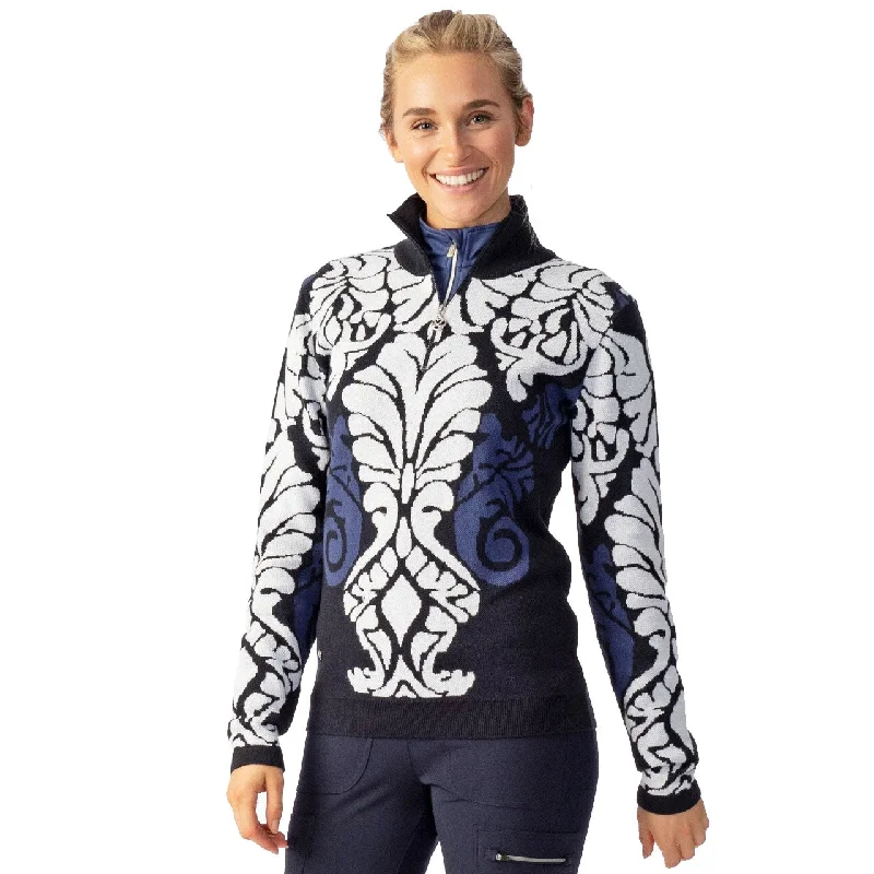Daily Sports Malgo Navy Womens 1/2 Zip Golf Sweater Thin Thick Dense