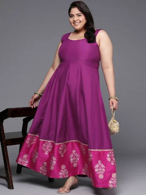 Ahalyaa Women's Traditional wear Ethnic Dress - Purple