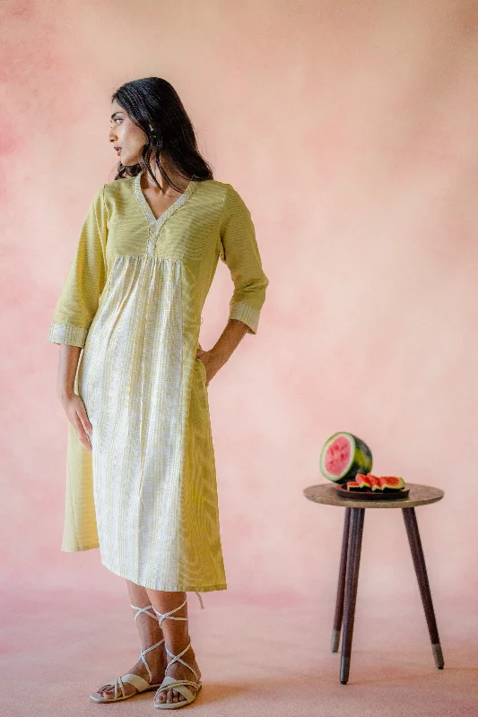 Indian Summer Green Handloom Dress | Ray-ethnic