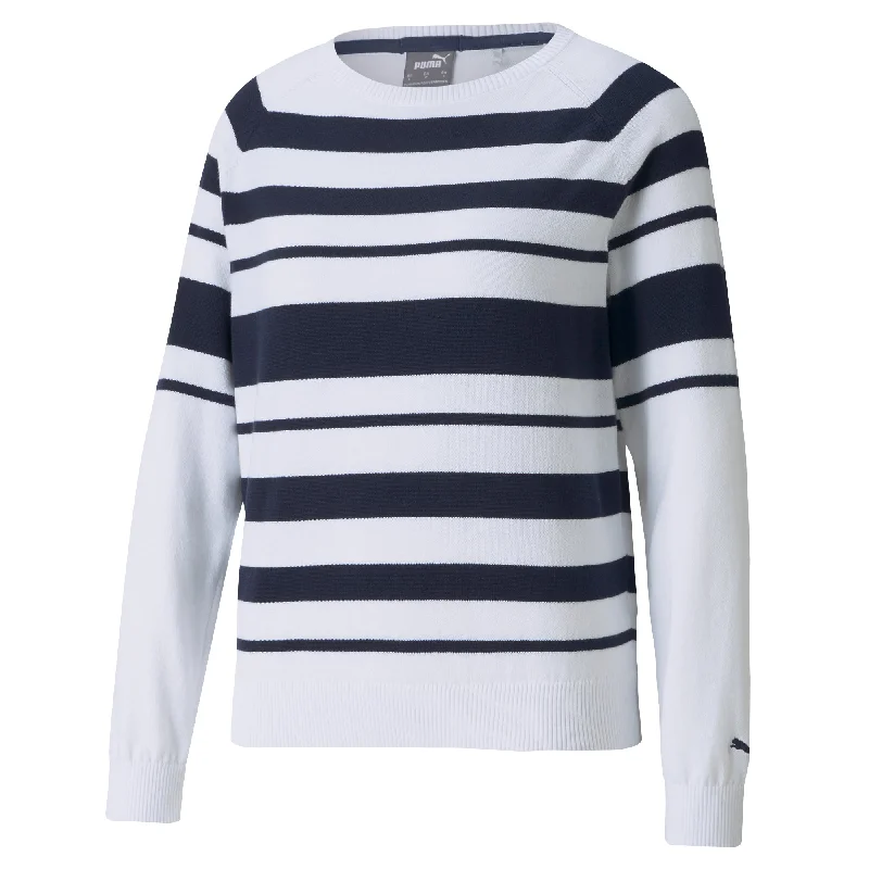 Puma Ribbon Womens Golf Sweater Notch Collar Peter Pan Collar Cowl Neck