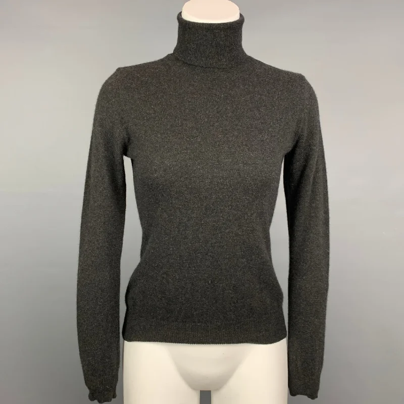 RALPH LAUREN Black Label Size M Charcoal Heather Cashmere Turtleneck Pullover Long Sleeve Pullover