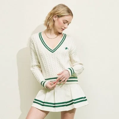 New - Prince Pickleball Women's Cable Knit Pullover - Cream XL Open Front Cardigan