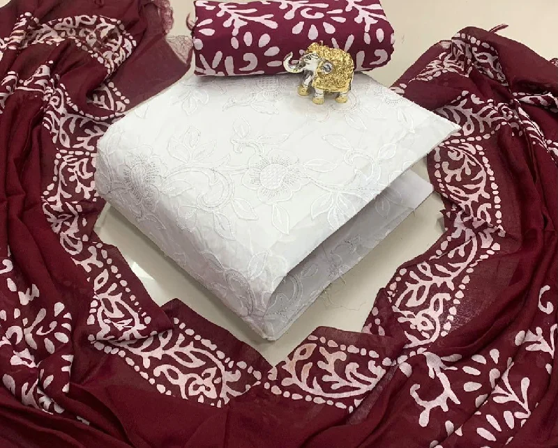 Cotton Hand work Batik Print Dress Material